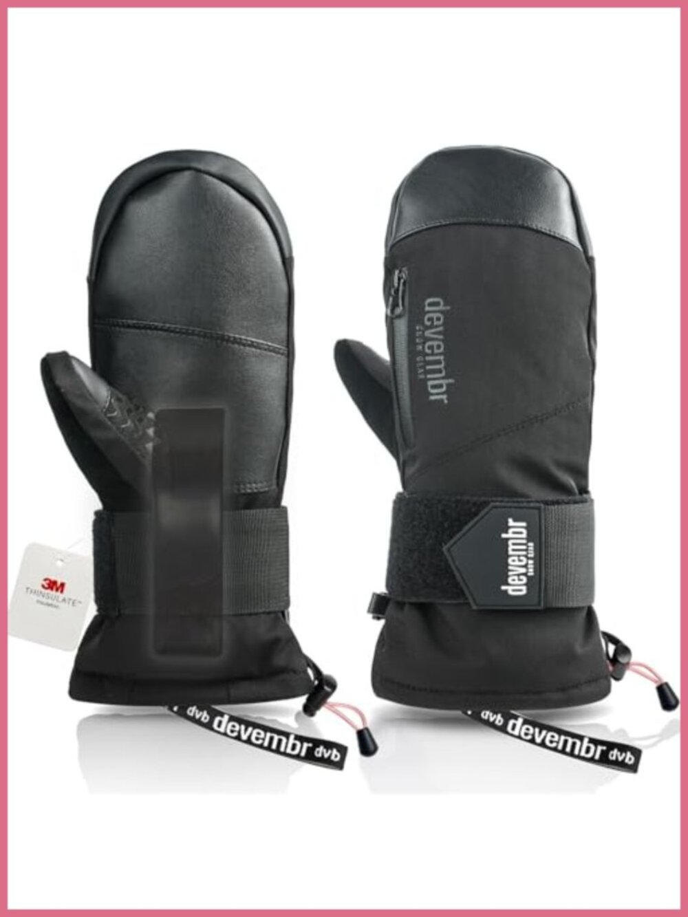 Ski Mittens with Detachable Wrist Guards Waterproof Snowboarding